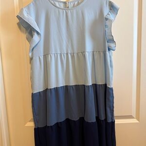 Blue Tiered Dress